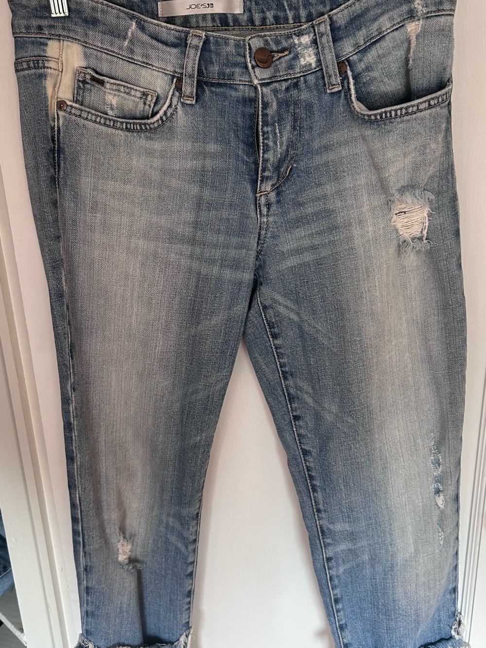 Joe's Jeans Light Blue Distressed Boyfriend Cropped